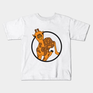 Cute giraffe baby with 2 horns Kids T-Shirt